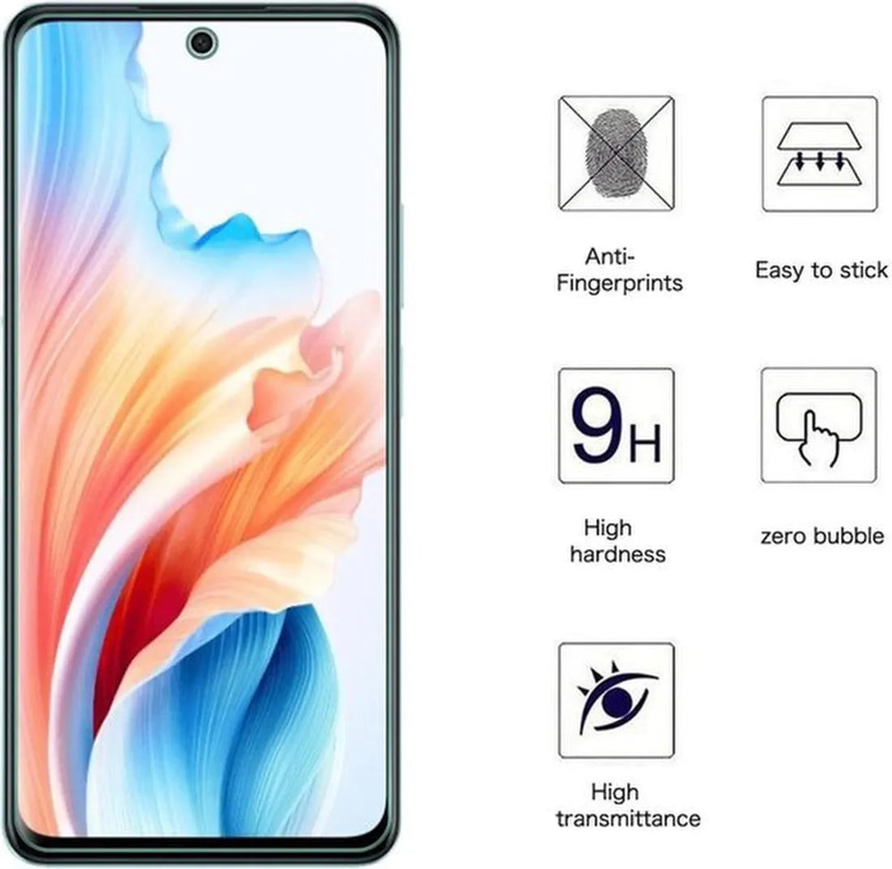 Oppo A79 Hoesjes – TPU Siliconen Backcover – Soft Case – Incl. 2x Gehard Glas Screenprotector – Zwart-Ilumina Benelux