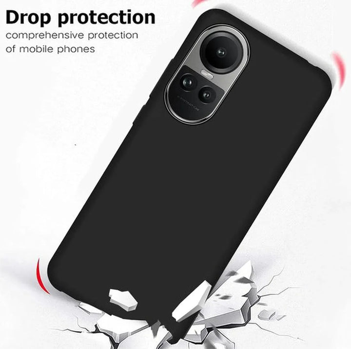 OPPO Reno 10 Hoesjes – TPU Siliconen Backcover – Soft Case – Incl. Gehard Glas Screenprotector – Zwart-Ilumina Benelux