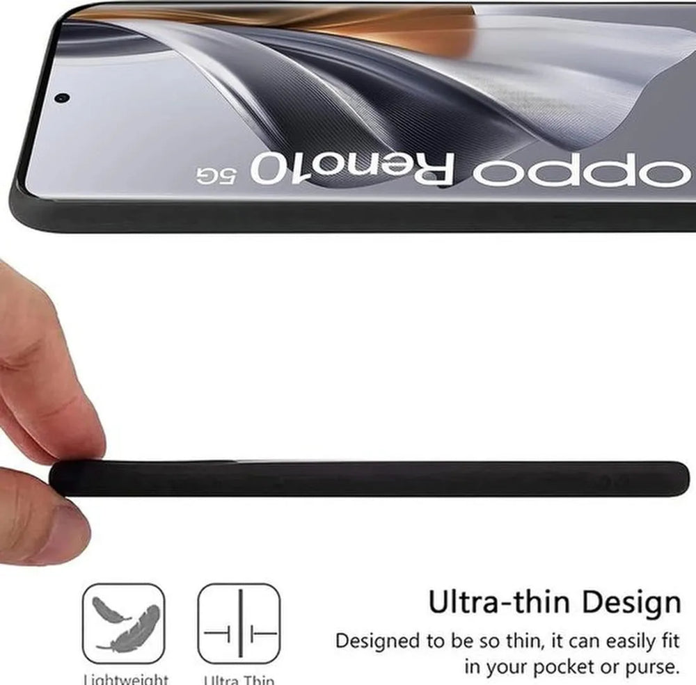 OPPO Reno 10 Pro Hoesjes – TPU Siliconen Backcover – Soft Case – 2x Gehard Glas Screenprotector – Zwart-Ilumina Benelux