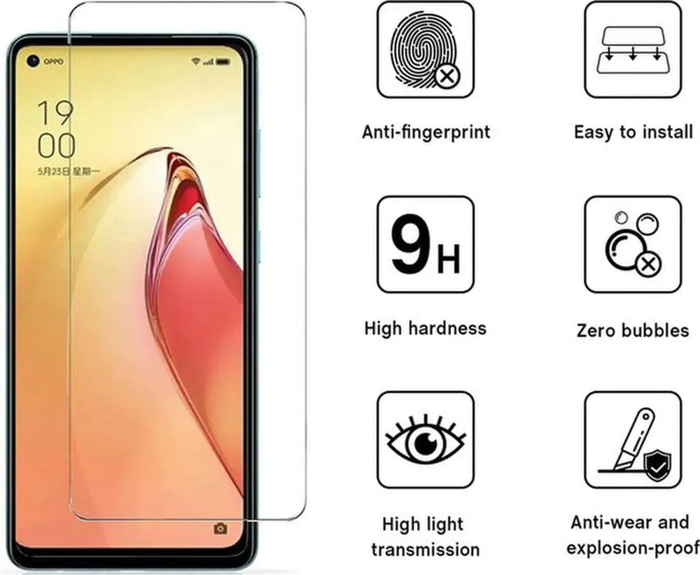 OPPO Reno 8 Hoesjes – Transparante TPU Siliconen Backcover – Soft Case – Incl. Gehard Glas Screenprotector-Ilumina Benelux