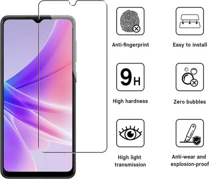 Oppo A77 5G Hoesjes – Transparante TPU Siliconen Backcover – Soft Case – 2x Gehard Glas Screenprotector-Ilumina Benelux