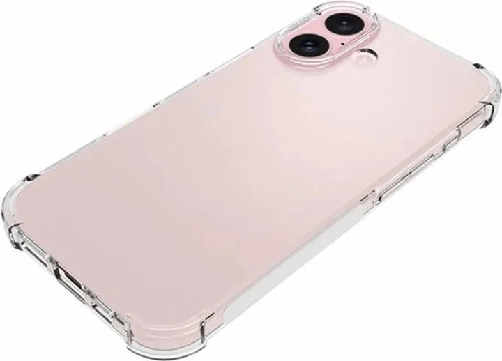 iPhone 16 Plus Hoesjes – Siliconen Backcover – Schokbestendig – Transparant + 3x Screenprotector Gehard Glas – Anti-kras – Transparant-Ilumina Benelux