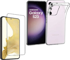 Samsung Galaxy S23 Hoesjes – Siliconen Backcover – Soft Silicone – Transparant – Incl. Screenprotector