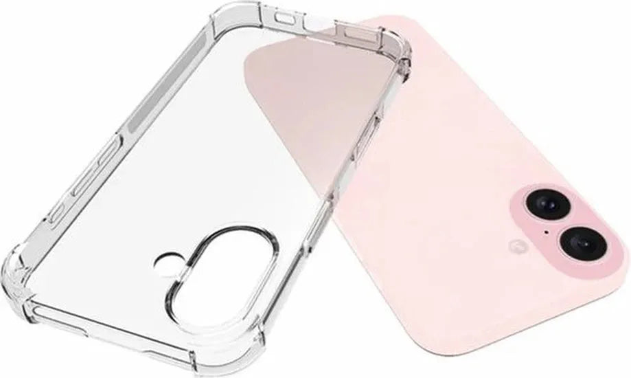 iPhone 16 Hoesjes – Siliconen Backcover – Schokbestendig – Transparant + 2x Screenprotector Gehard Glas – Anti-kras – Transparant-Ilumina Benelux