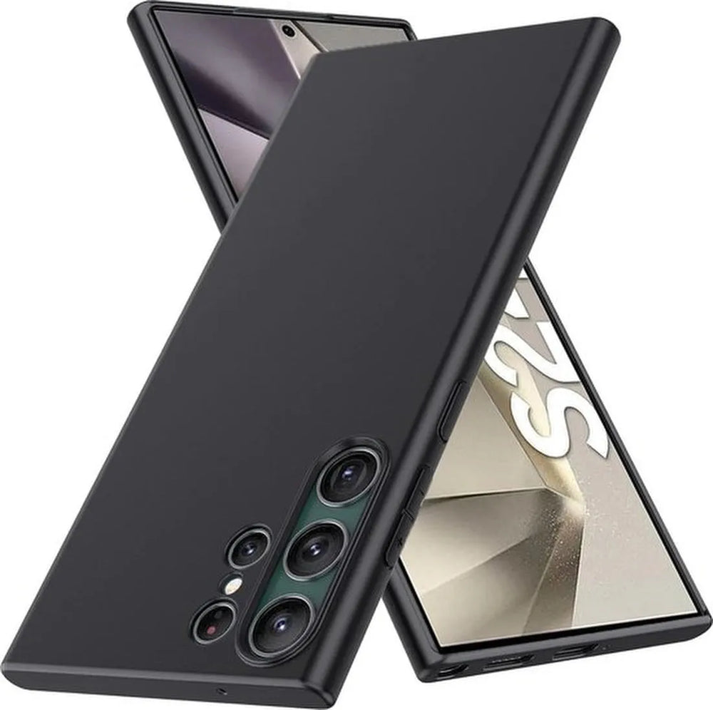 Samsung Galaxy S24 Ultra Hoesjes – Siliconen Backcover – Soft Silicone – Inclusief 3x Screenprotector – Zwart-Ilumina Benelux