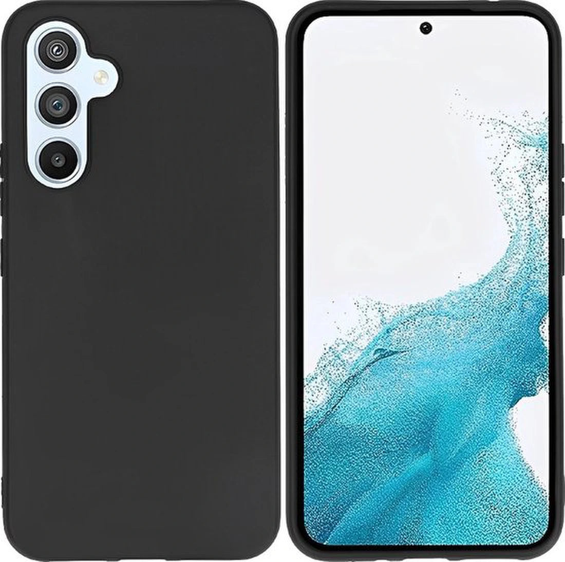 Samsung Galaxy A34 Hoesjes – Siliconen Backcover – Incl. Screenprotector Gehard Glas + Camera Lens Protector – Zwart