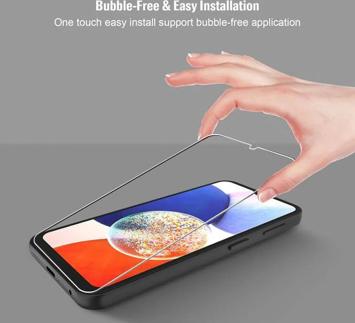 Samsung Galaxy A14 5G Hoesjes – Anti-shock Siliconen Backcover – Incl. Screenprotector Gehard Glas & Camera Lens Protector – Zwart-Ilumina Benelux