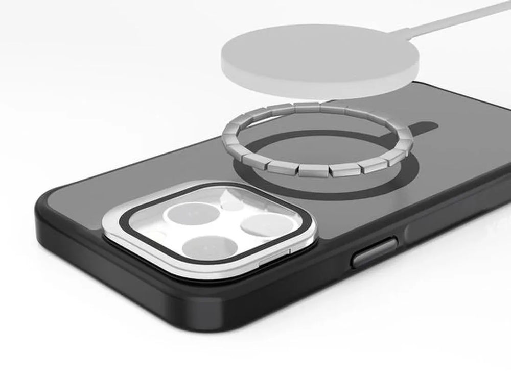 iPhone 16 Plus Hoesjes – Schokbestendige Backcover met Standaard – MagSafe Compatibel – Grijs-Ilumina Benelux