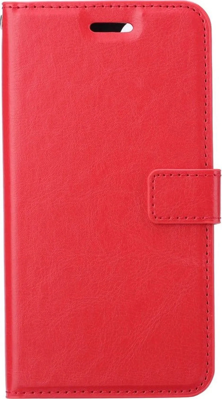 iPhone 16 Hoesjes – Bookcase Portemonnee Hoes – Pasjeshouder – Magneetsluiting – Rood + 2x Screenprotector Gehard Glas-Ilumina Benelux