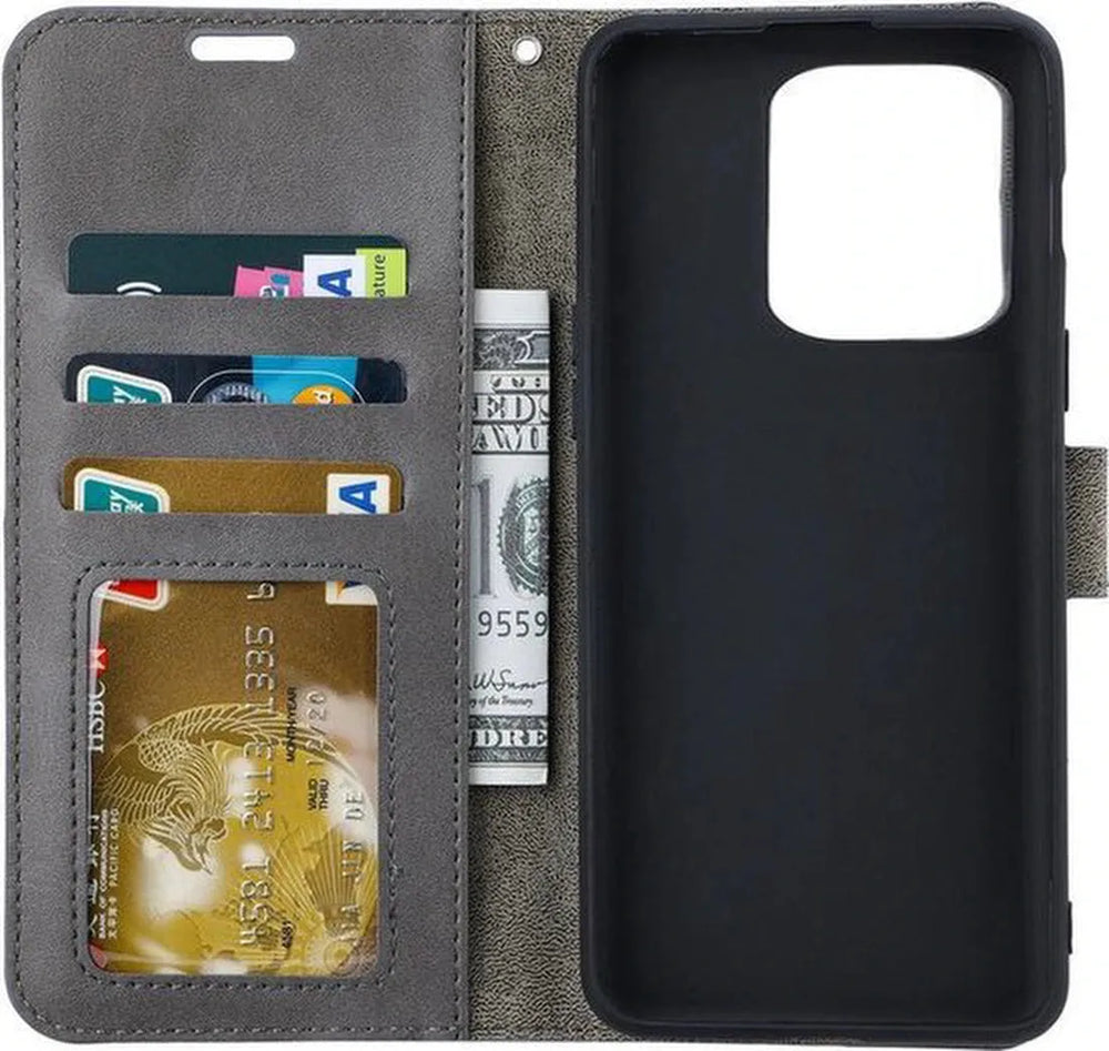 iPhone 16 Hoesjes – Portemonnee Bookcase – Pasjeshouder – 2x Screenprotector – Grijs-Ilumina Benelux