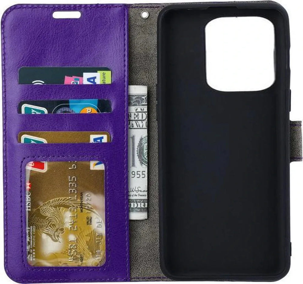 iPhone 14 Pro Max Hoesjes – Portemonnee Hoes – Pasjeshouder – 2x Screenprotector – Paars-Ilumina Benelux