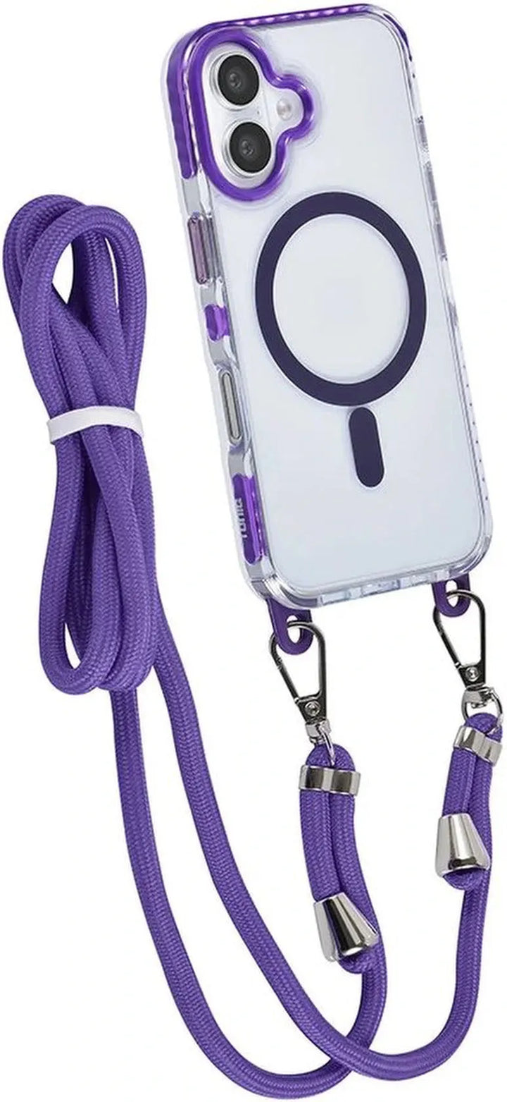iPhone 16 Hoesjes – MagSafe Backcover – Met Koord – Paars-Ilumina Benelux