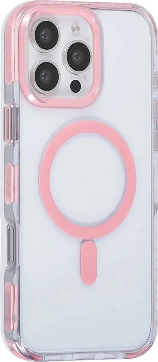 iPhone 16 Pro Max Hoesjes – MagSafe Backcover – Hoes met Koord – Roze-Ilumina Benelux