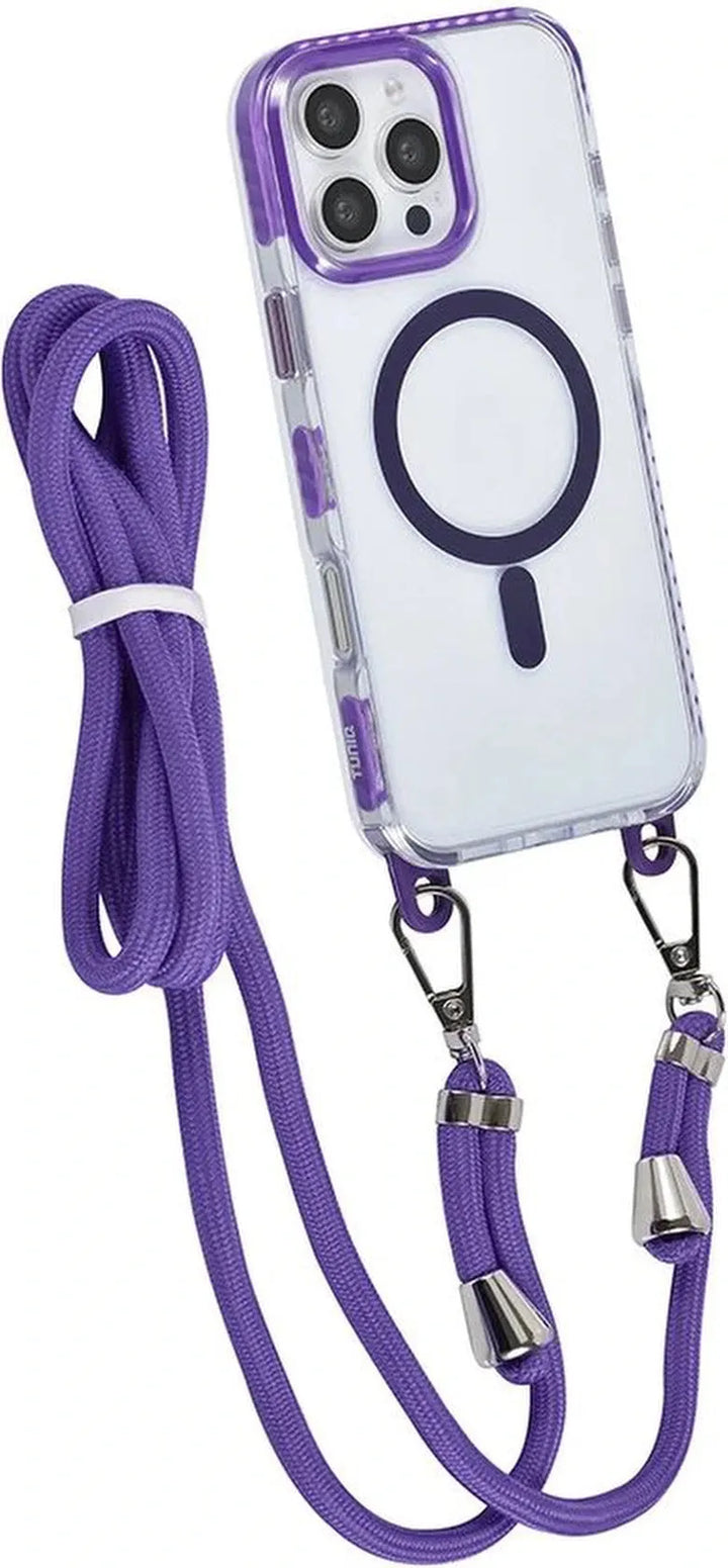 iPhone 16 Pro Hoesjes – MagSafe Backcover – Hoes met Koord – Paars-Ilumina Benelux