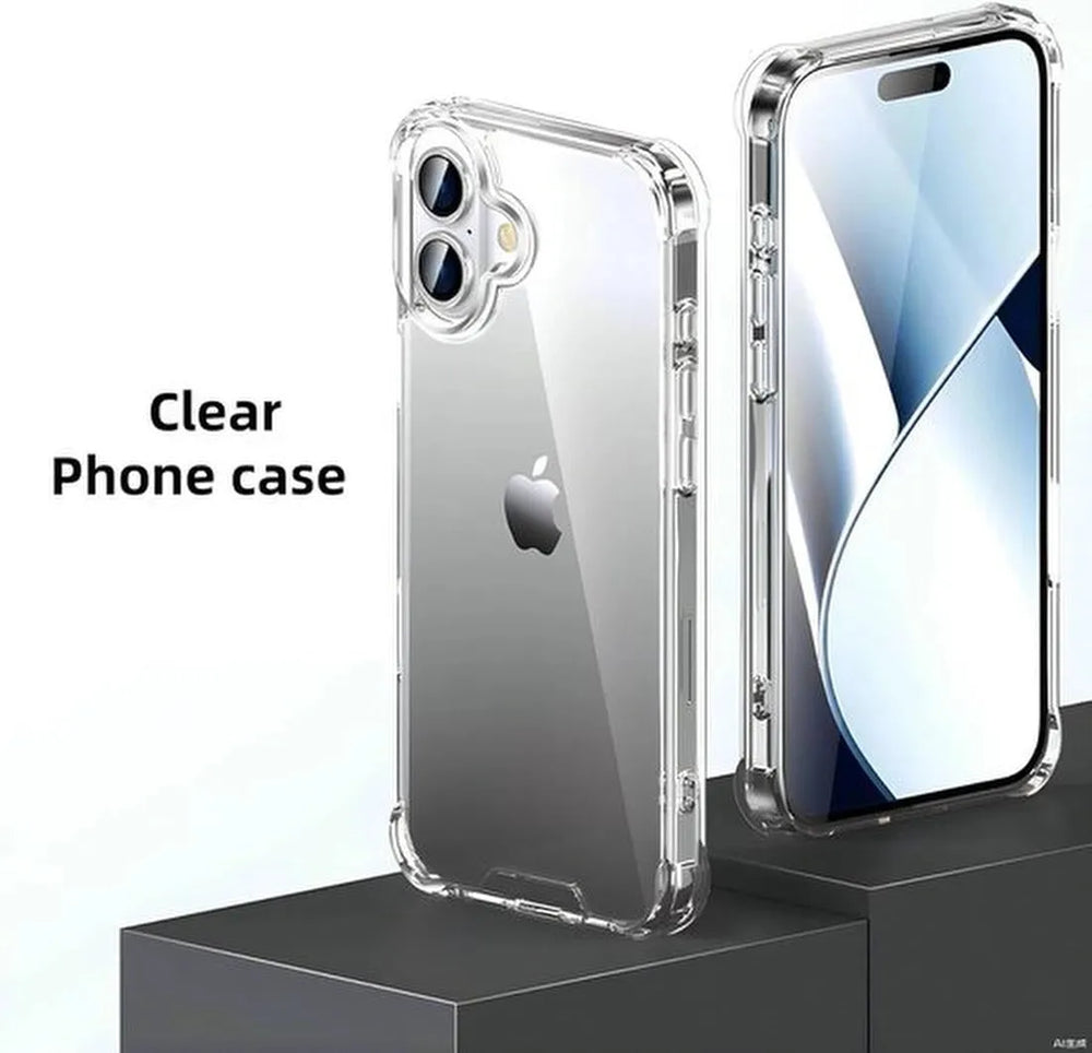 iPhone 16 Hoesjes – Crystal Clear Backcover – Schokbestendig – Inclusief Screenprotector – Transparant-Ilumina Benelux