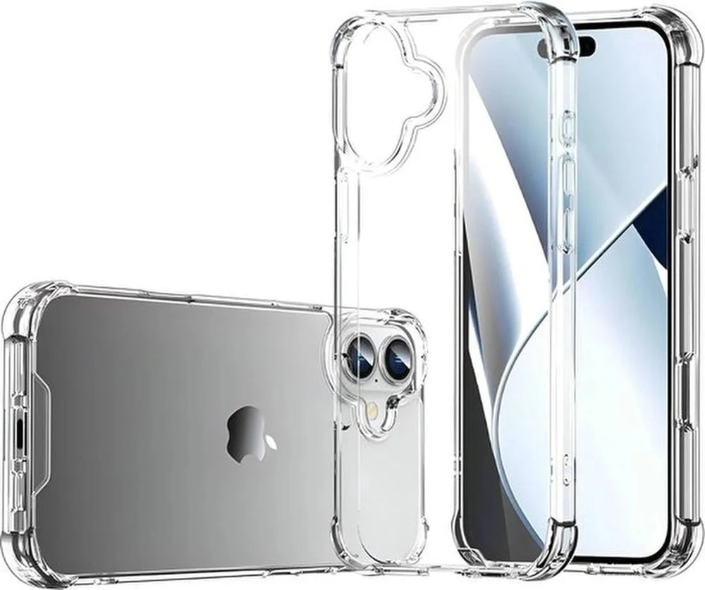 iPhone 16 Hoesjes – Crystal Clear Backcover – Schokbestendig – Inclusief Screenprotector – Transparant-Ilumina Benelux