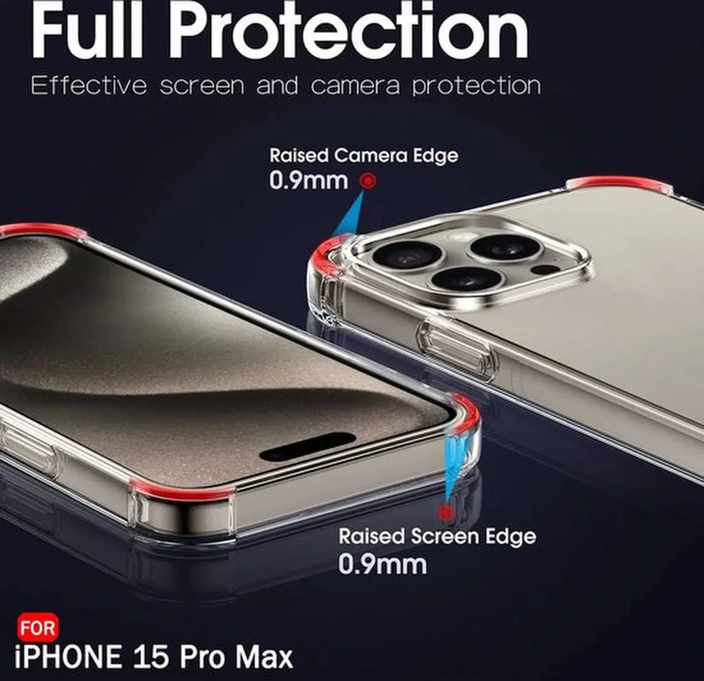 iPhone 15 Pro Hoesjes – Crystal Clear Backcover – Schokbestendig – Inclusief Screenprotector – Transparant-Ilumina Benelux