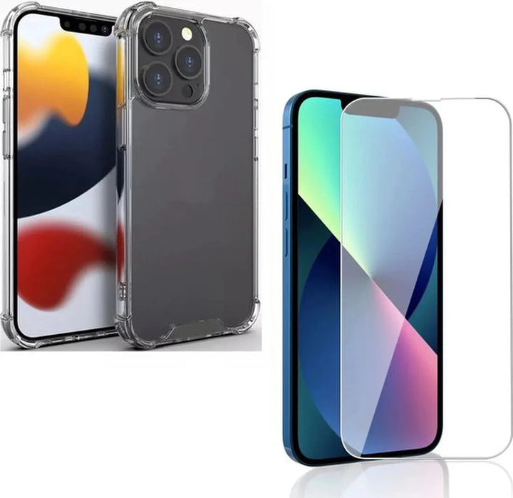 iPhone 13 Mini Hoesjes – Crystal Clear Backcover – Schokbestendig – Inclusief Screenprotector – Transparant-Ilumina Benelux