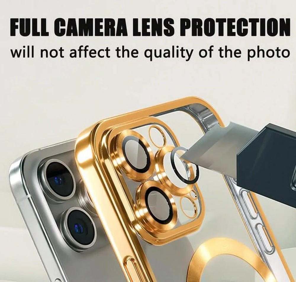 iPhone 16 Hoesjes – Backcover – Camera Lens Protector – MagSafe compatibel – Goud-Ilumina Benelux