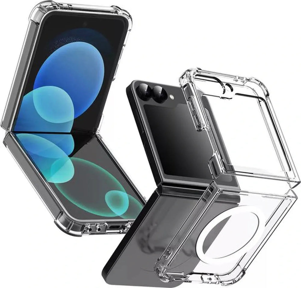 Samsung Galaxy Z Flip 6 / Flip 7 FE Hoesjes – Transparante TPU Backcover – Schokbestendig – MagSafe Compatibel – Doorzichtig-Ilumina Benelux