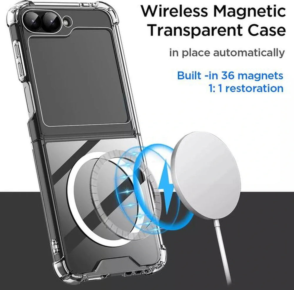 Samsung Galaxy Z Flip 6 / Flip 7 FE Hoesjes – Transparante TPU Backcover – Schokbestendig – MagSafe Compatibel – Doorzichtig-Ilumina Benelux