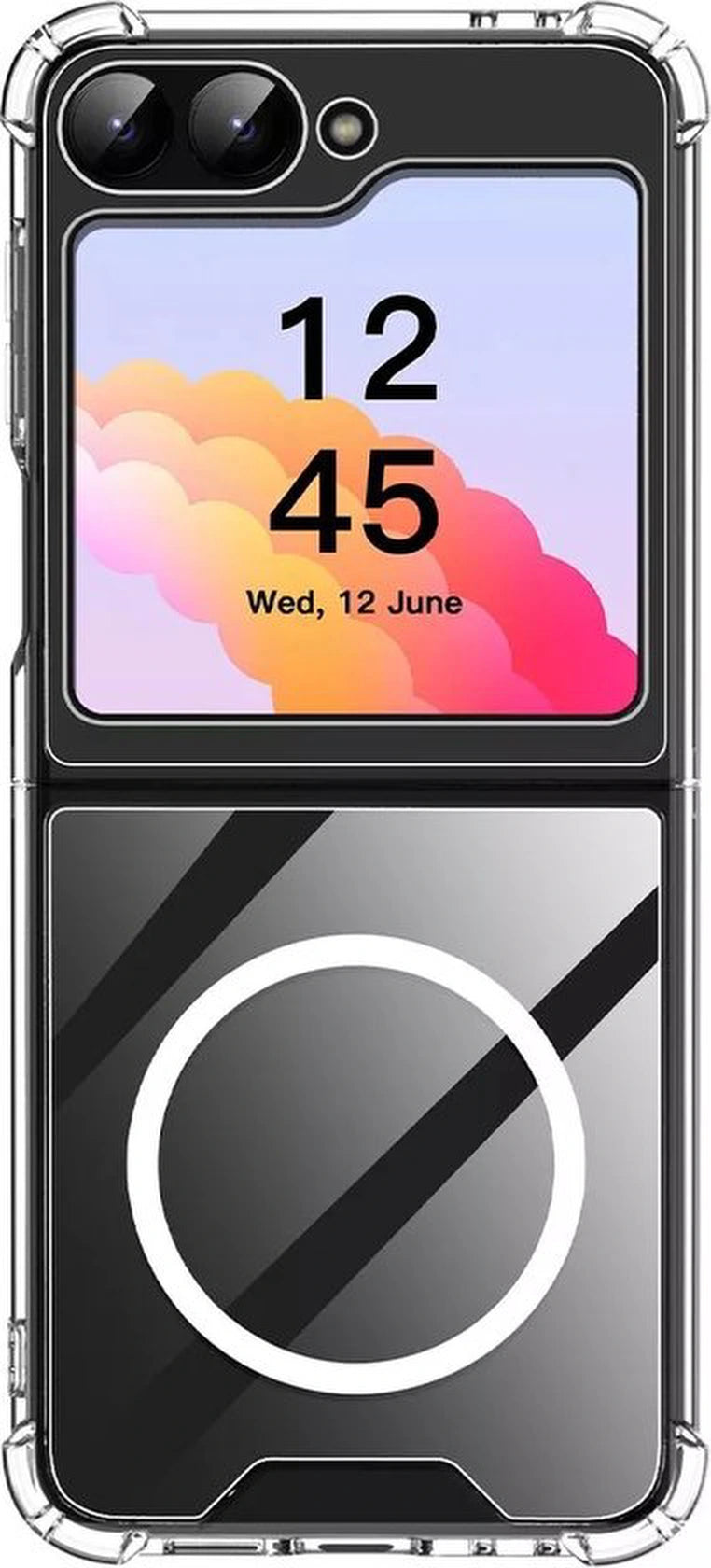 Samsung Galaxy Z Flip 6 / Flip 7 FE Hoesjes – Transparante TPU Backcover – Schokbestendig – MagSafe Compatibel – Doorzichtig