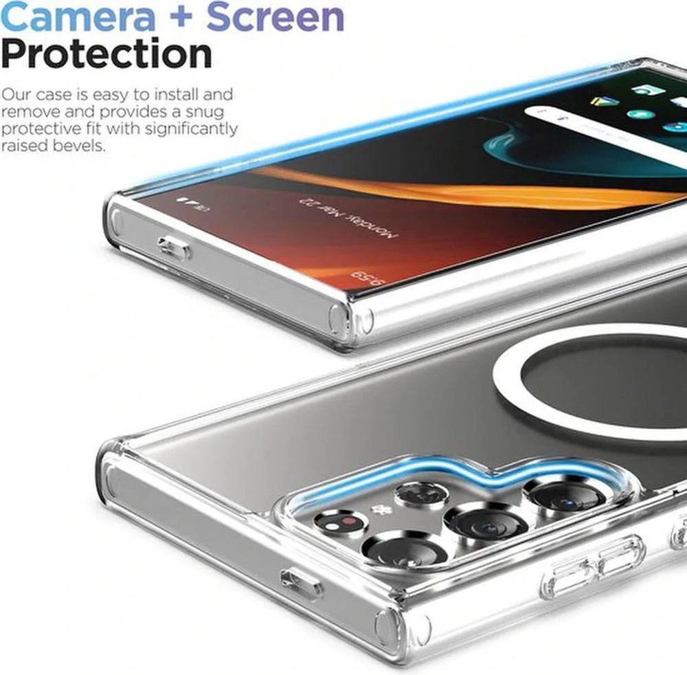 Samsung Galaxy S24 Ultra Hoesjes – Transparante Backcover – Schokbestendig – MagSafe Compatibel – Doorzichtig-Ilumina Benelux