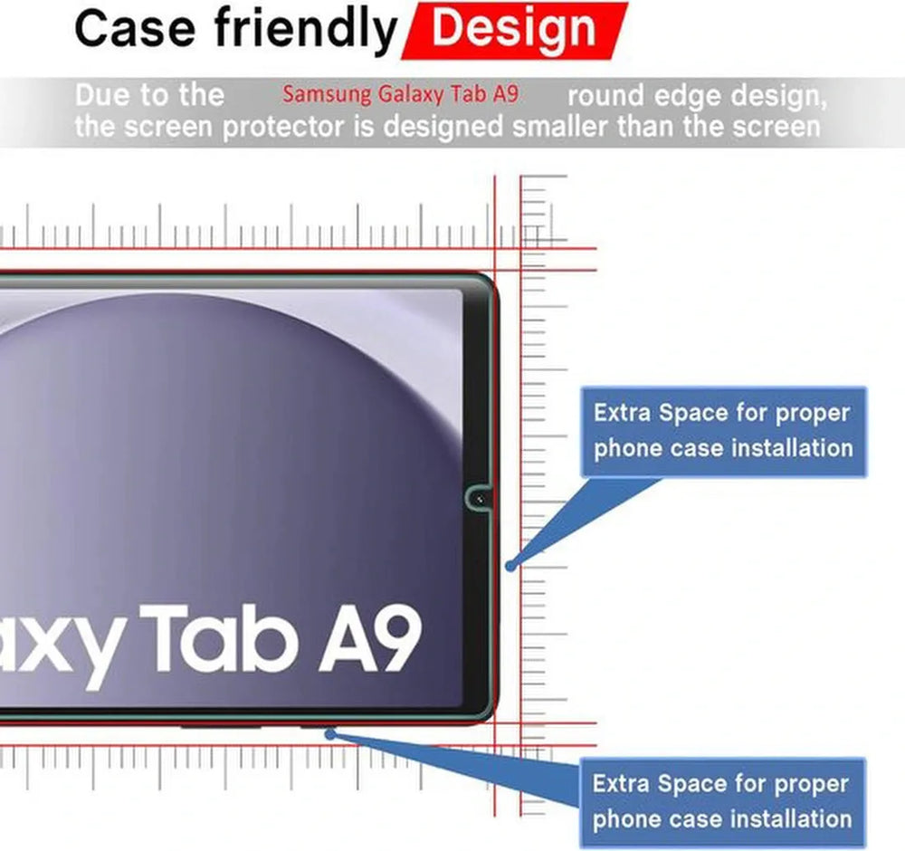 Screenprotector – Geschikt voor Samsung Galaxy Tab A9 8.7 SM-X110/X115 & Tab A11 – 2x Gehard Glas – Anti-kras-tabletscreenprotectors-Ilumina Benelux