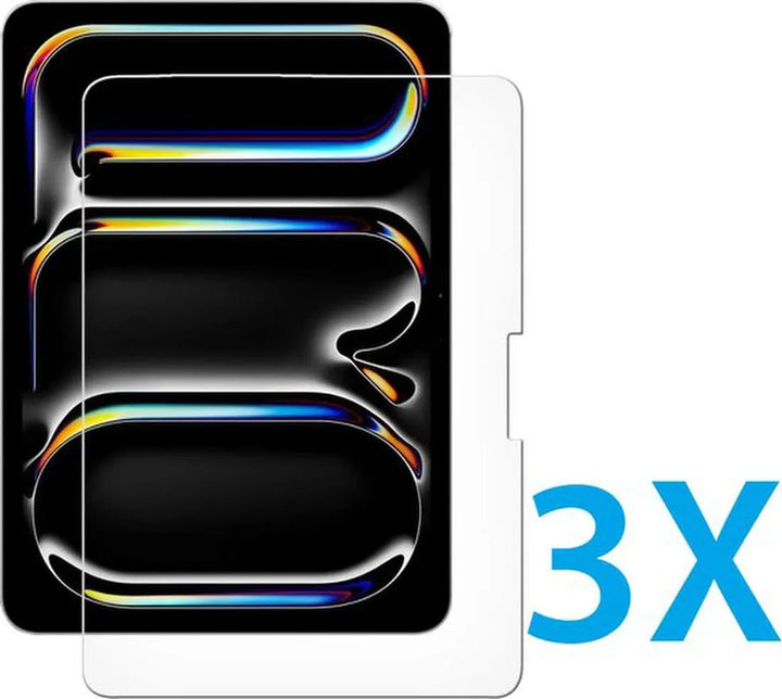 Screenprotector – Geschikt voor iPad Pro 11 (2024) – Gehard Glas – Anti-kras – 3-Pack – Tempered Glas-tabletscreenprotectors-Ilumina Benelux