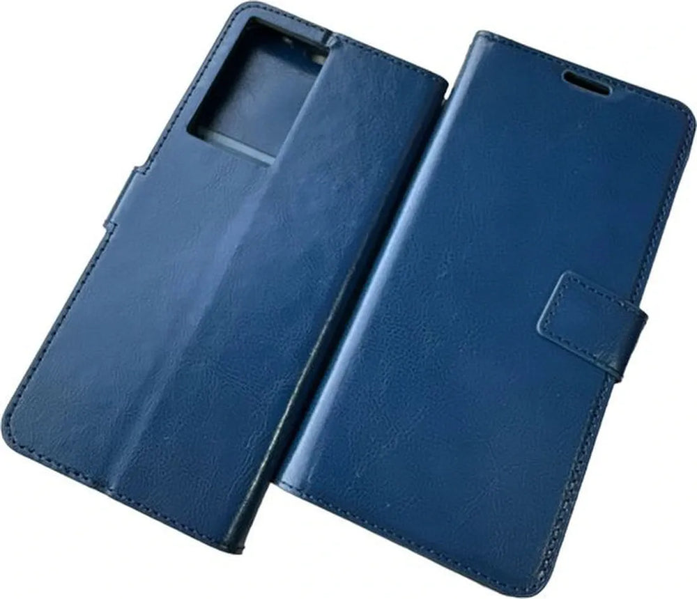 Oppo A78 5G Hoesjes – Portemonnee Bookcase – Pasjeshouder – Inclusief Screenprotector – Blauw-Ilumina Benelux