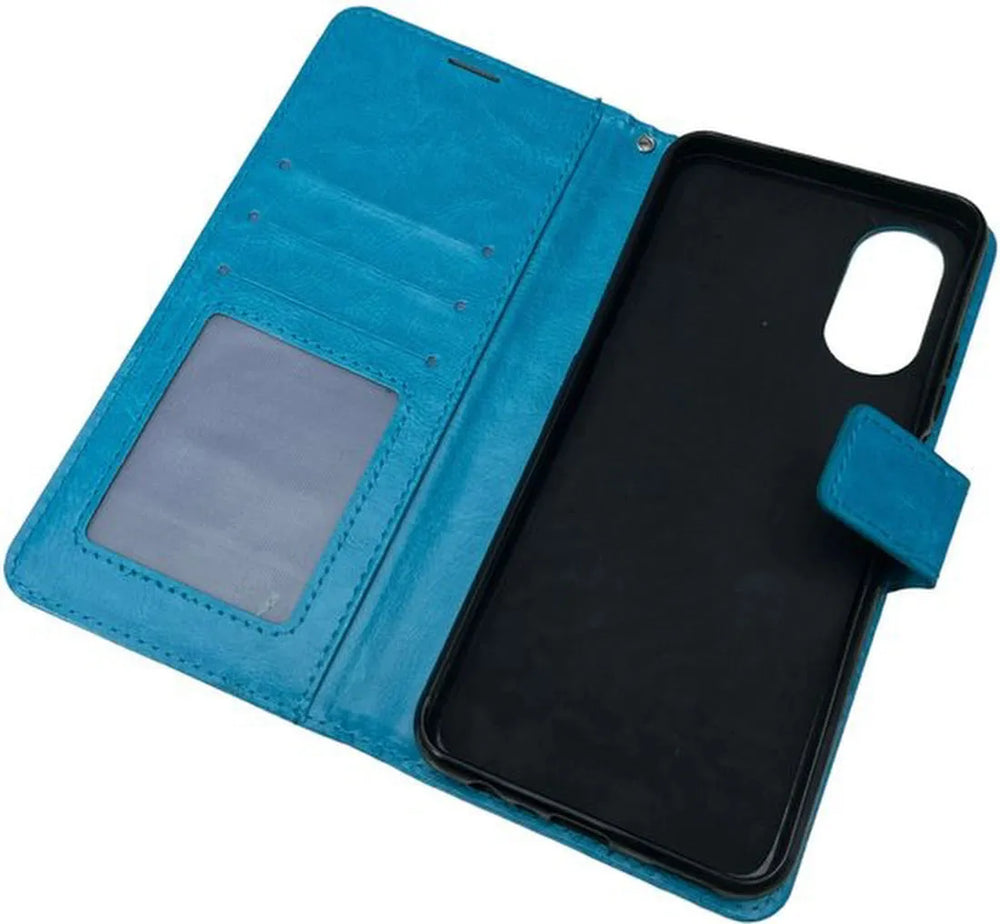 Oppo A18/A38 Hoesjes – Portemonnee Bookcase – Pasjeshouder – Magneetsluiting + Screenprotector – Turquoise-Ilumina Benelux