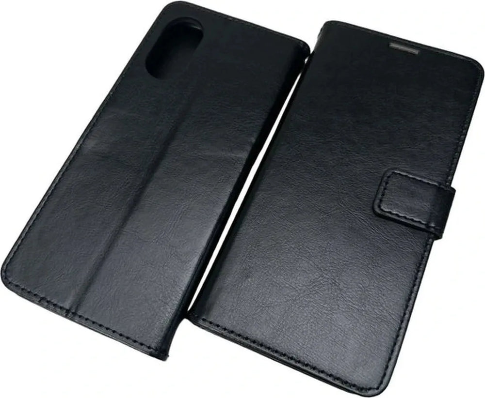 Oppo A18/A38 Hoesjes – Portemonnee Bookcase – Magneetsluiting – Inclusief Screenprotector – Zwart-Ilumina Benelux