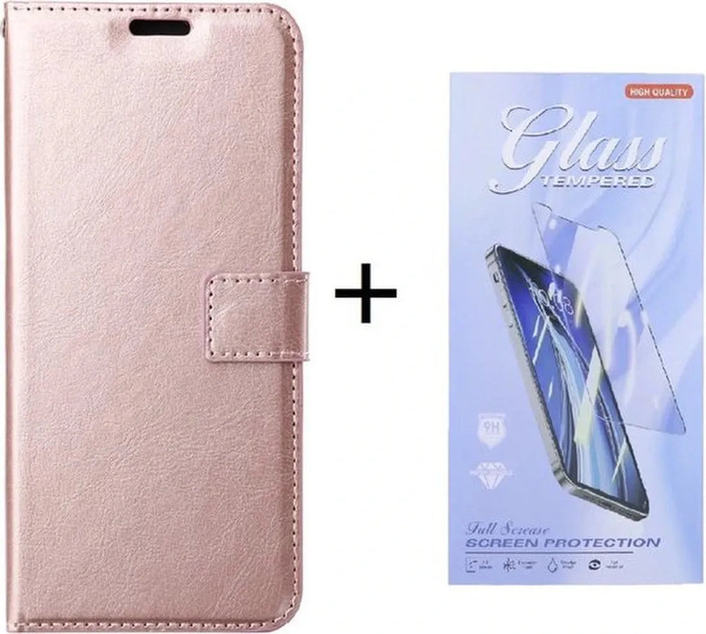 Samsung Galaxy A06 Hoesjes – Portemonnee Bookcase – Magneetsluiting – Inclusief 2x Screenprotector – Roségoud-Ilumina Benelux