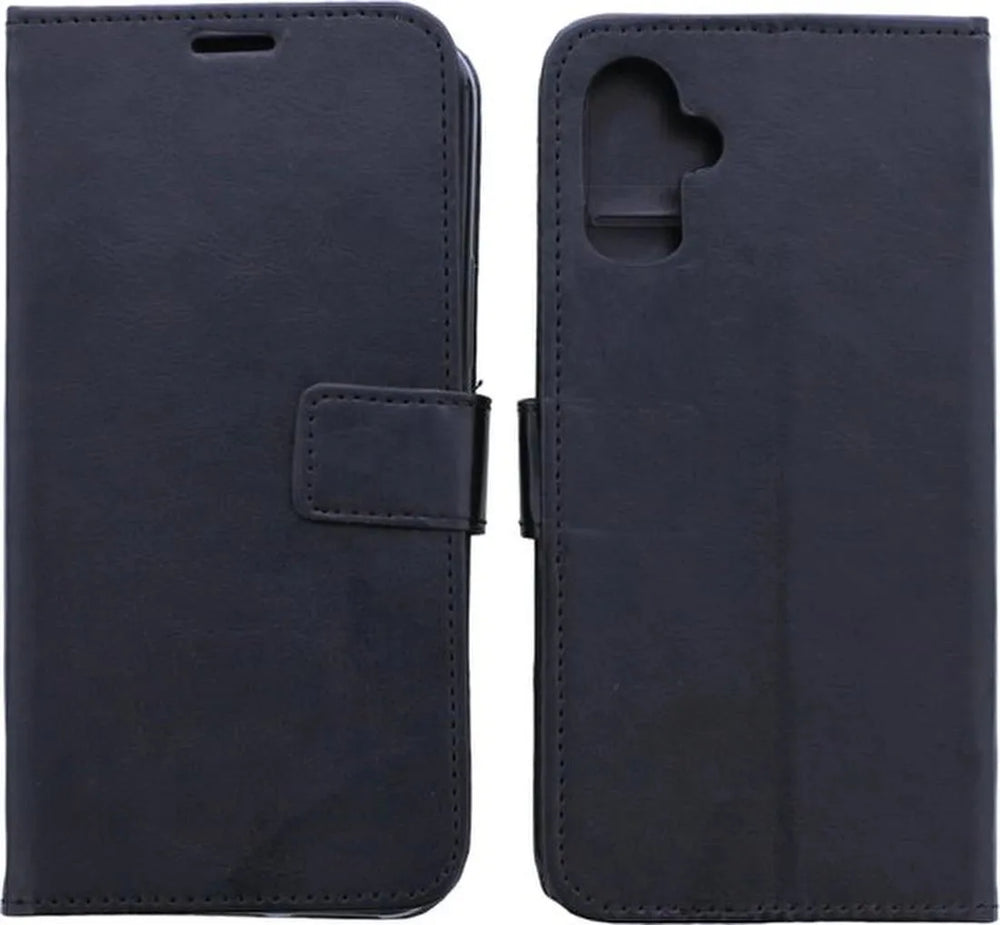 Samsung Galaxy A06 Hoesjes – Portemonnee Bookcase – Pasjeshouder – Magneetsluiting – Zwart + 3x Screenprotector-Ilumina Benelux