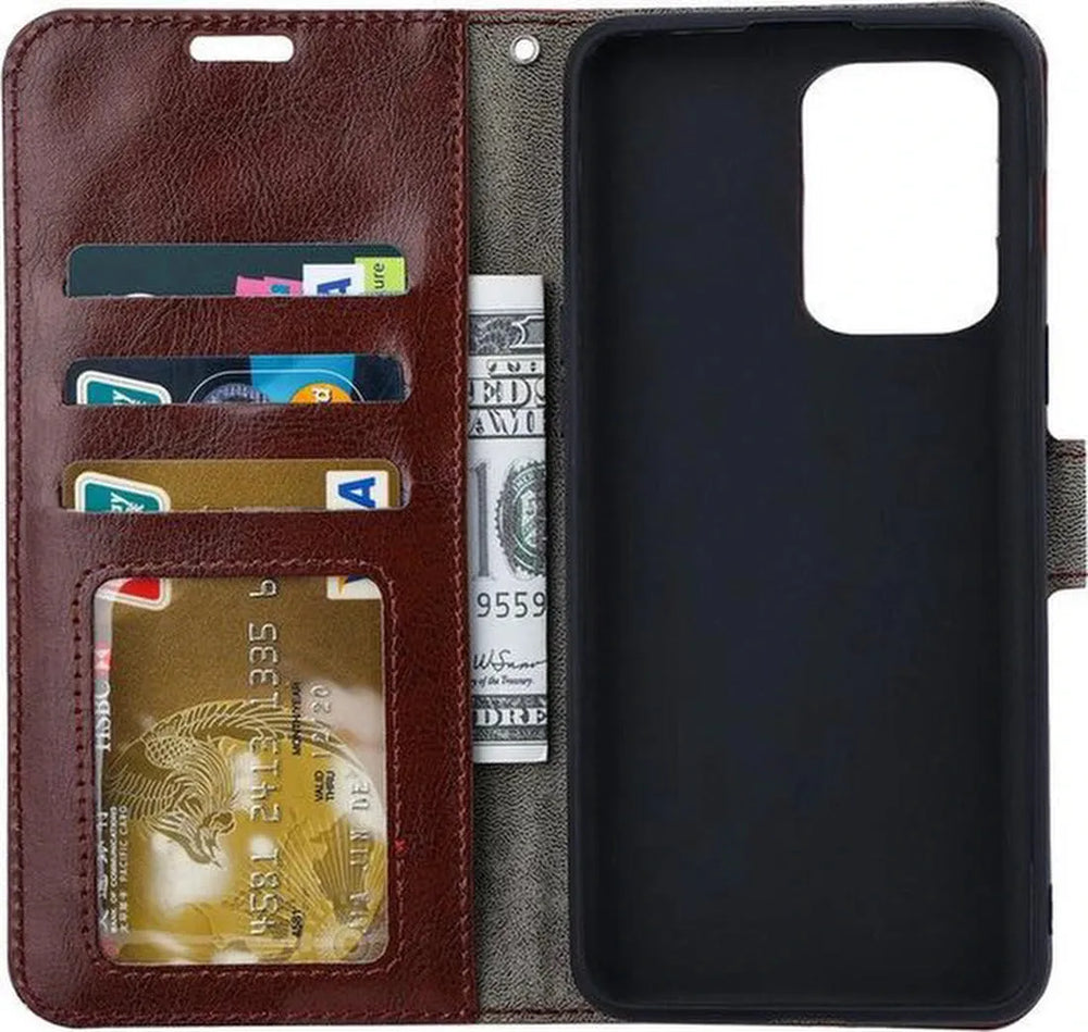 Motorola Moto Edge 40 Hoesjes – Portemonnee Bookcase – Pasjeshouder – Magneetsluiting – Bruin-Ilumina Benelux