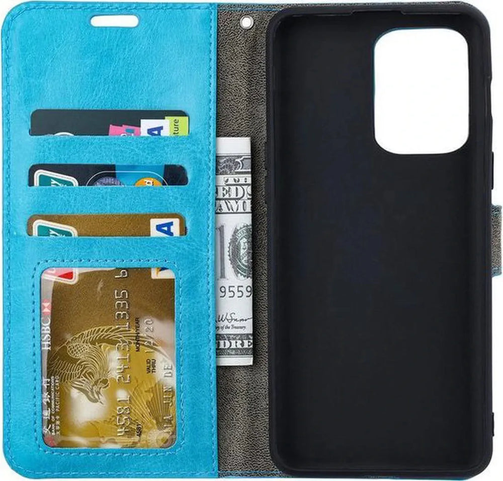Motorola Moto Edge 40 Hoesjes – Portemonnee Bookcase – Pasjeshouder – Magneetsluiting – Turquoise-Ilumina Benelux