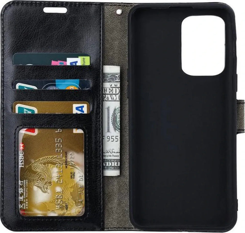 Motorola Moto Edge 40 Pro Hoesjes – Portemonnee Bookcase – Pasjeshouder – Magneetsluiting – Zwart-Ilumina Benelux