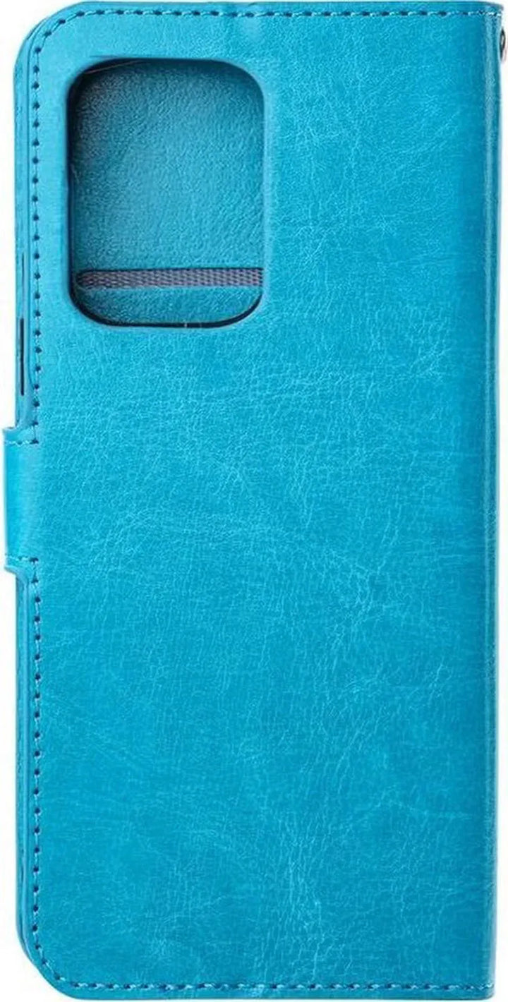 Motorola Moto Edge 40 Pro Hoesjes – Portemonnee Bookcase – Pasjeshouder – Magneetsluiting – Turquoise-Ilumina Benelux