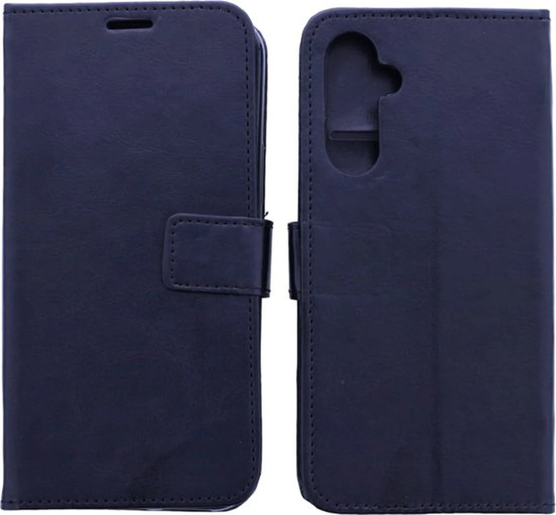 Bookcase Geschikt voor: Samsung Galaxy S24 FE / Galaxy S25 FE - Zwart - portemonnee hoesje - Book Cover + 3x Screenprotector