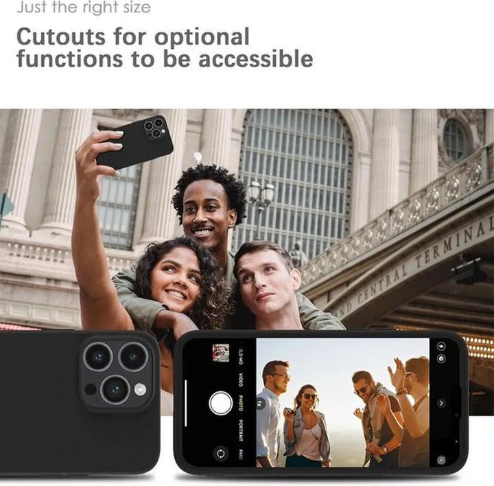 iPhone 16 Pro Hoesjes – Liquid Siliconen Backcover – Soft Touch – Schokbestendig – Zwart-Ilumina Benelux