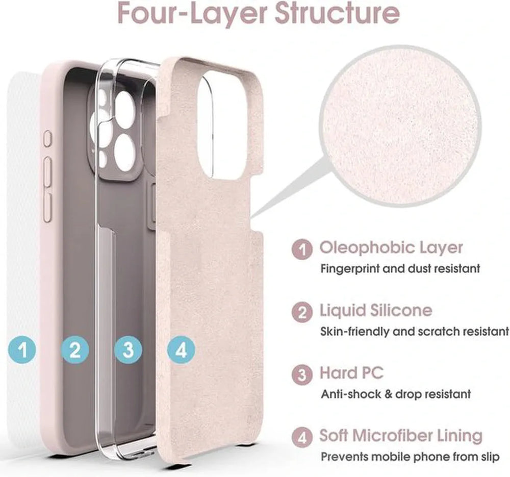 iPhone 14 Plus Hoesjes – Liquid Siliconen Backcover – Soft Touch – Lichtroze-Ilumina Benelux