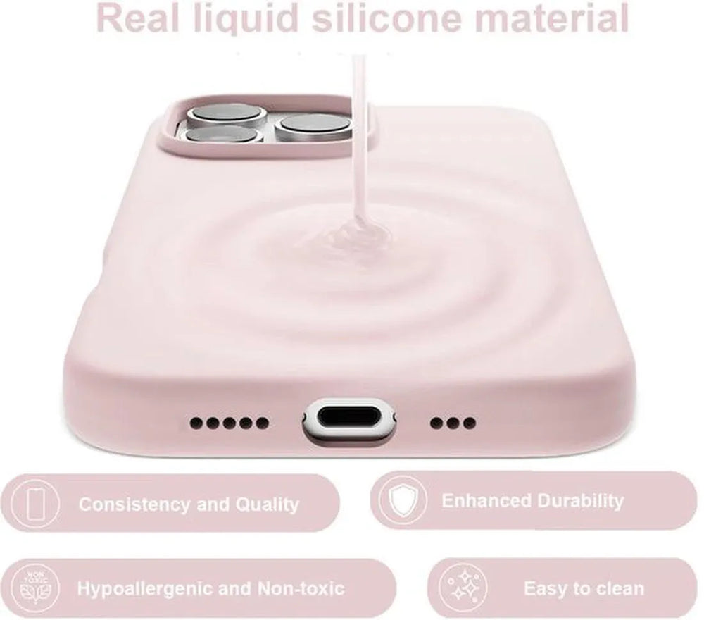 iPhone 14 Plus Hoesjes – Liquid Siliconen Backcover – Soft Touch – Lichtroze-Ilumina Benelux