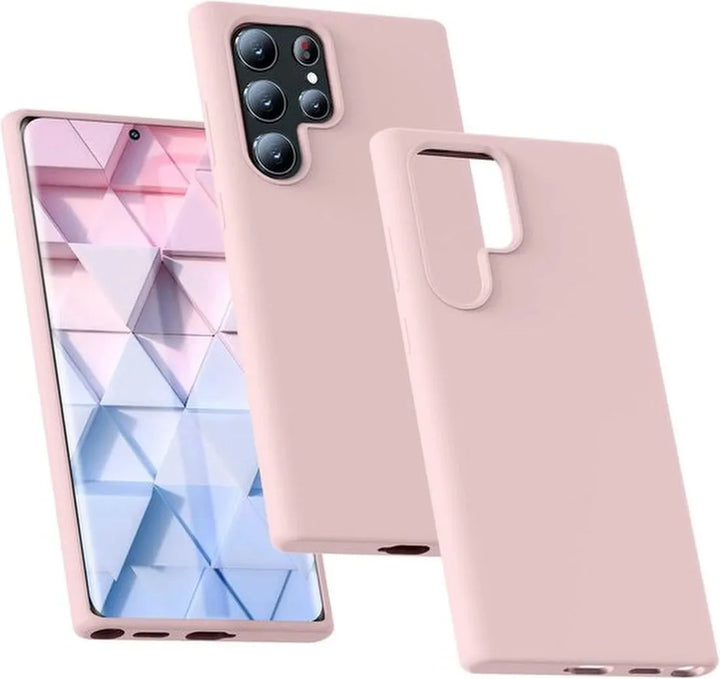 Samsung Galaxy S25 Ultra Hoesjes – Liquid Siliconen Backcover – Schokbestendig – Soft Touch – Lichtroze-Ilumina Benelux