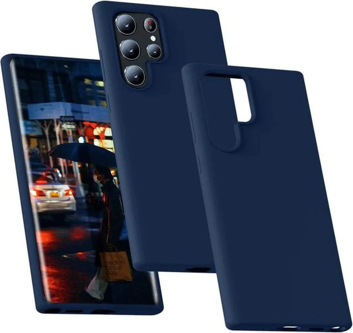 Samsung Galaxy S25 Ultra Hoesjes – Siliconen Backcover – Schokbestendig – Soft Touch – Navy Blauw-Ilumina Benelux