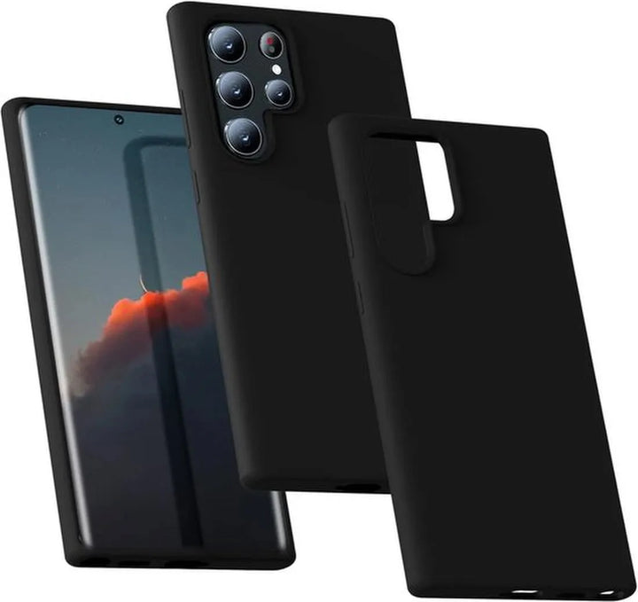 Samsung Galaxy S23 Ultra Hoesjes – Liquid Siliconen Backcover – Schokbestendig – Soft Touch – Zwart-Ilumina Benelux