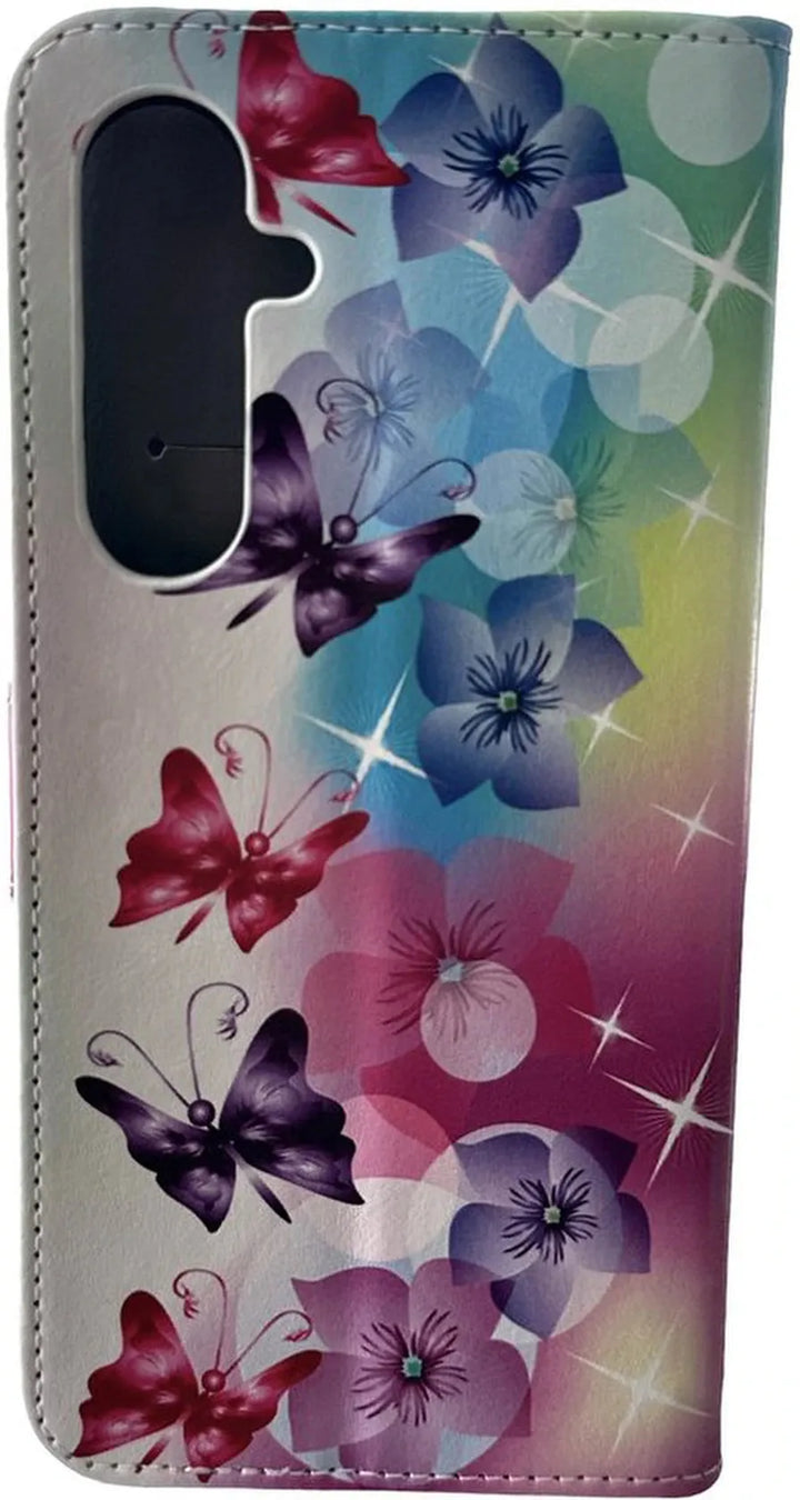 Samsung Galaxy S22 Plus Hoesjes – Bookcase Portemonnee Hoes – Magneetsluiting – Pasjeshouder – Vlinderprint-Ilumina Benelux