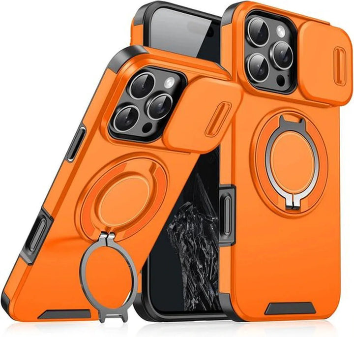 iPhone 13 Pro Hoesjes – MagSafe Backcover – Ingebouwde Camera Cover – Hybrid Schokbestendig – Oranje-Ilumina Benelux