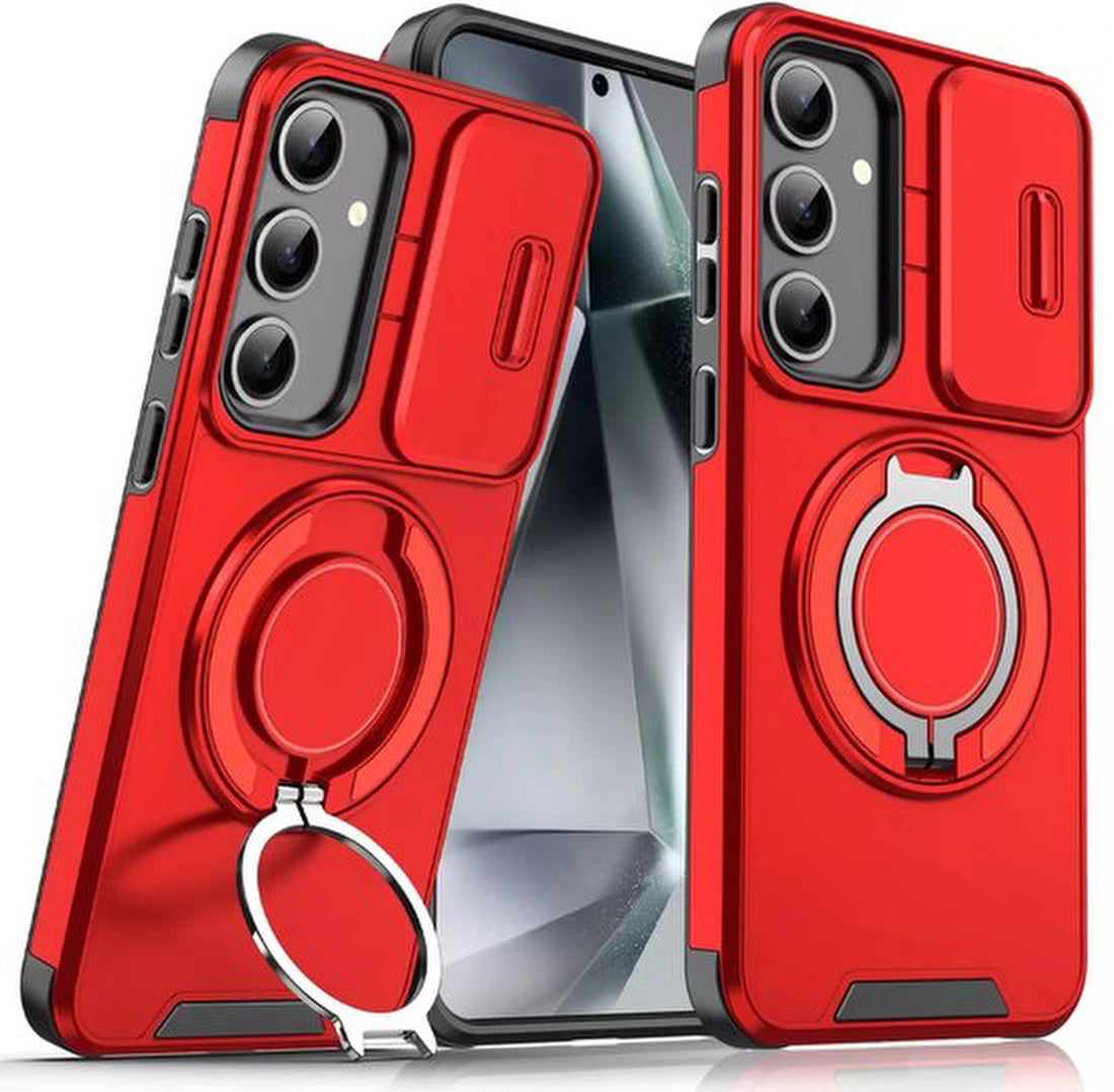 Armor Tough Ringstandaard - Magsafe Hoesje Geschikt voor: Samsung Galaxy A36 & Samsung A56 - Hybrid - Rood