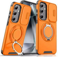 Armor Tough Ringstandaard - Magsafe Hoesje Geschikt voor: Samsung Galaxy A36 & Samsung A56 - Hybrid - Oranje