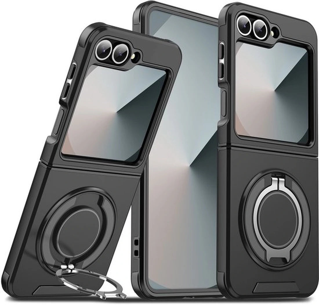 Armor Tough Hoesje Geschikt voor: Samsung Galaxy Z Flip 6 / Flip 7 FE - Hybrid - Zwart